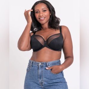 NWT CURVY KATE Daily Balcony Bra Black Size UK 34GG US 34J